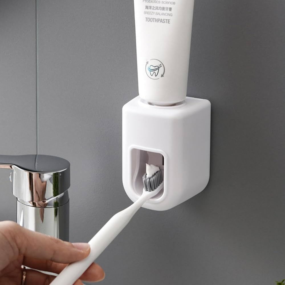 Wall Mount Toothpaste Dispenser and Toothbrush Holder