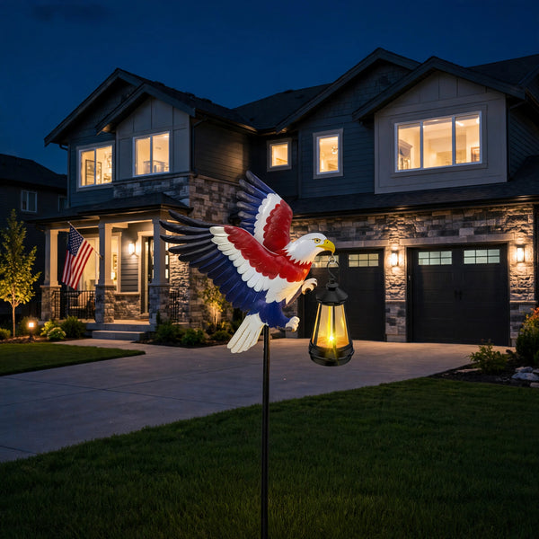 Solar Eagle Garden Stake Light | Patriotic Lawn Decor