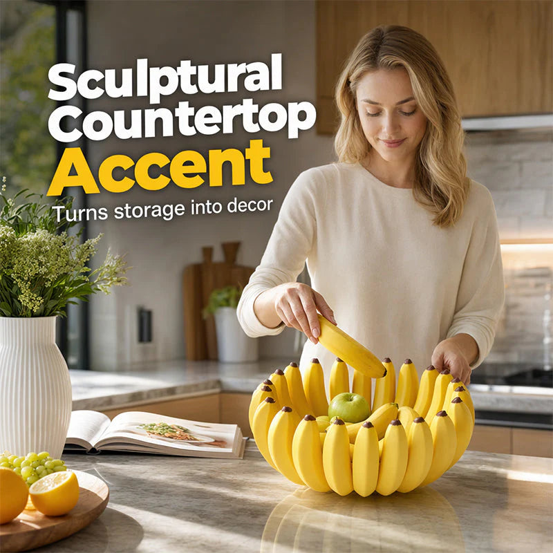 Banana-Shaped Fruit Bowl with Drain Hole