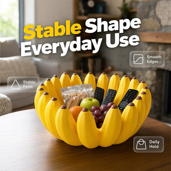 Banana-Shaped Fruit Bowl with Drain Hole