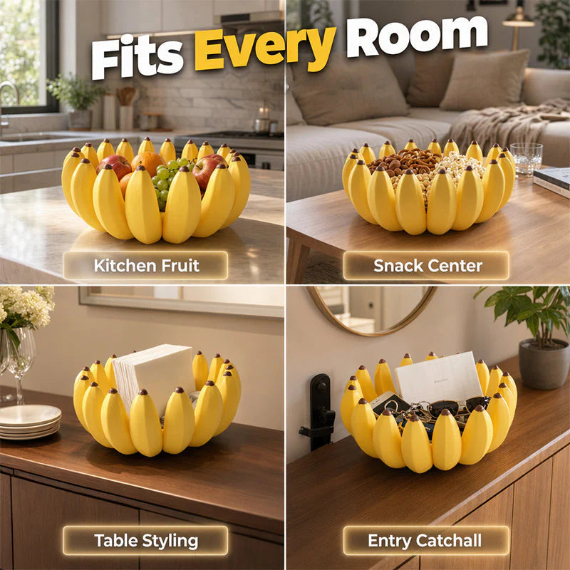 Banana-Shaped Fruit Bowl with Drain Hole