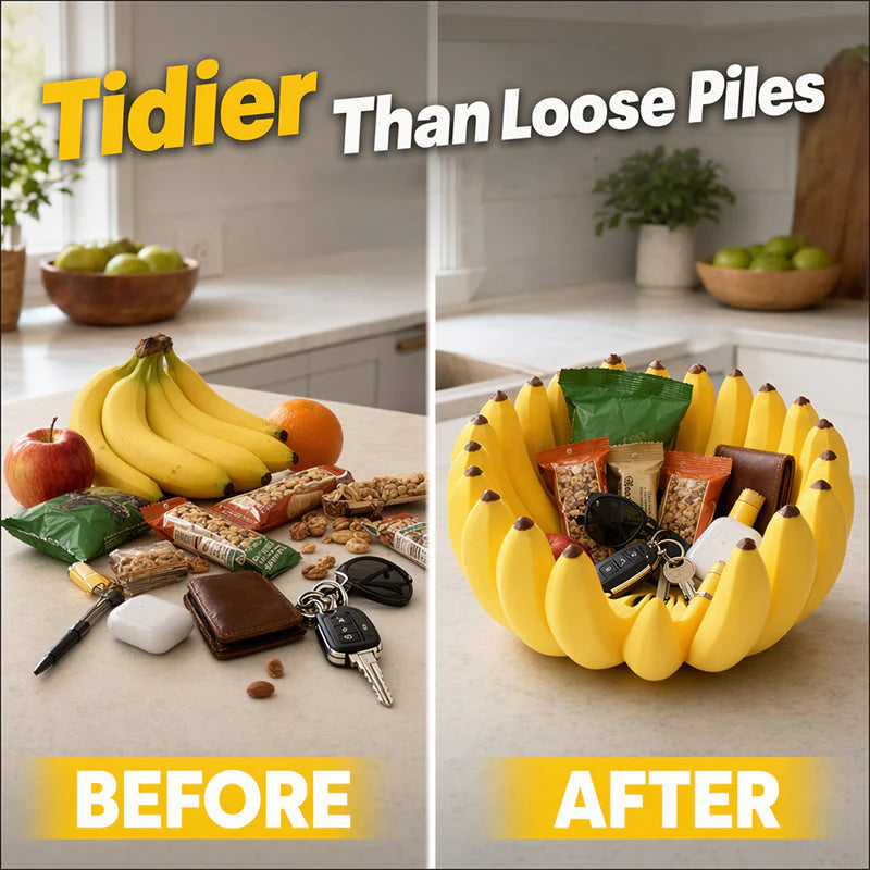 Banana-Shaped Fruit Bowl with Drain Hole