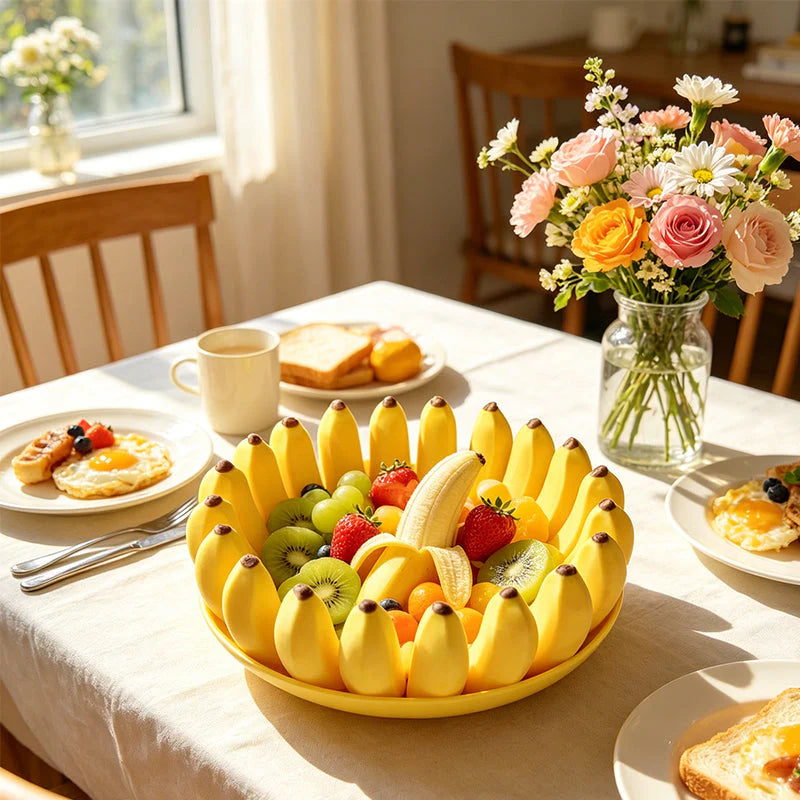 Banana-Shaped Fruit Bowl with Drain Hole